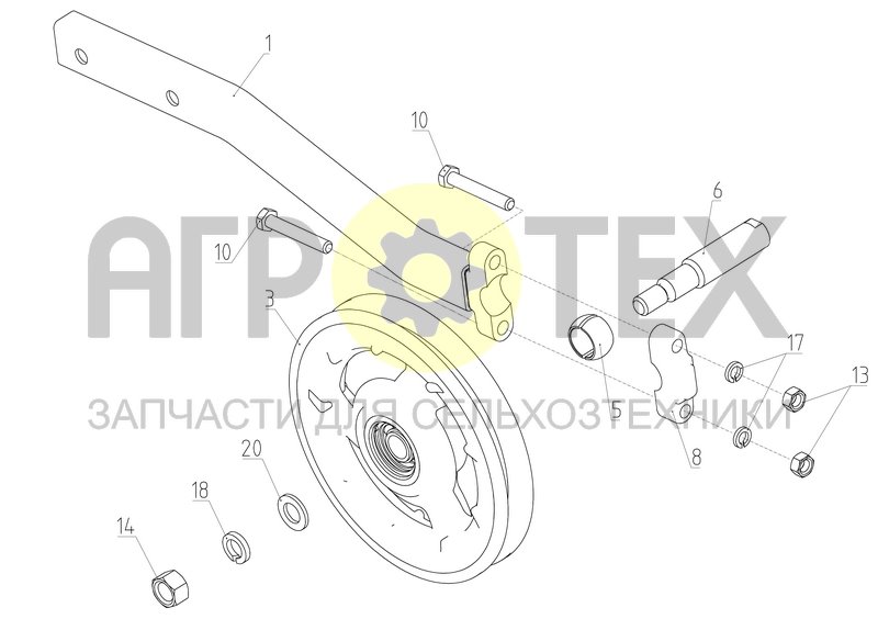 Ролик натяжной (145.30.00.200) (№8 на схеме)